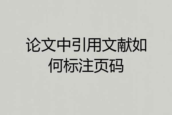 论文中引用文献如何标注页码