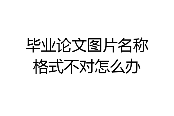 毕业论文图片名称格式不对怎么办