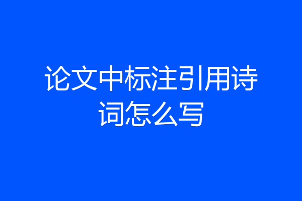 论文中标注引用诗词怎么写