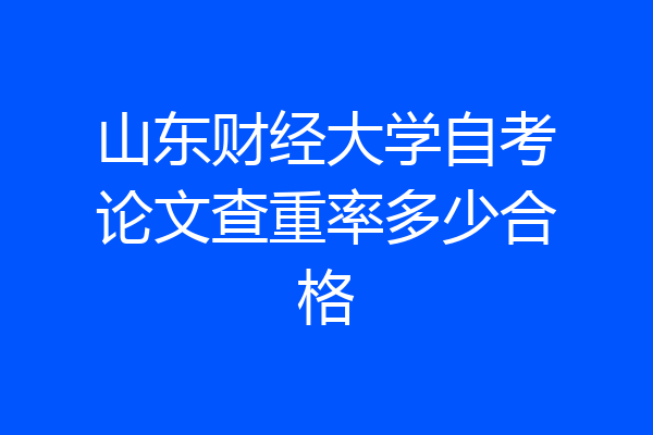 山东财经大学自考论文查重率多少合格