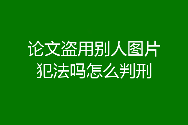 论文盗用别人图片犯法吗怎么判刑