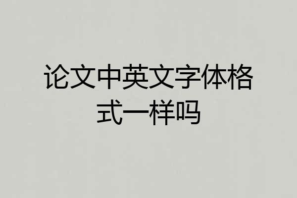 论文中英文字体格式一样吗
