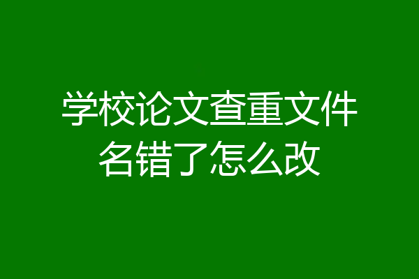 学校论文查重文件名错了怎么改