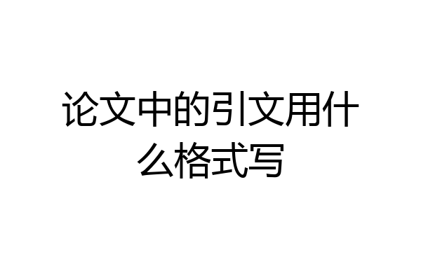 论文中的引文用什么格式写