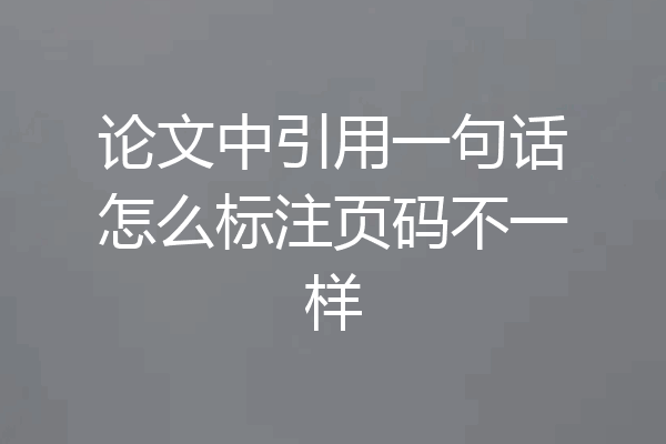 论文中引用一句话怎么标注页码不一样