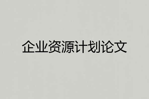 企业资源计划论文