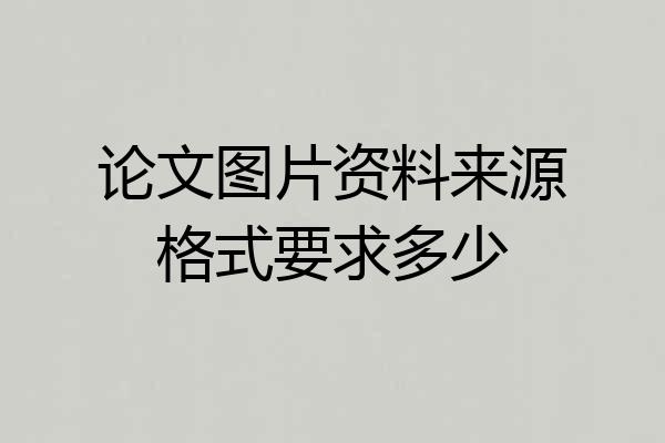 论文图片资料来源格式要求多少