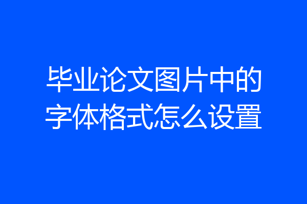 毕业论文图片中的字体格式怎么设置