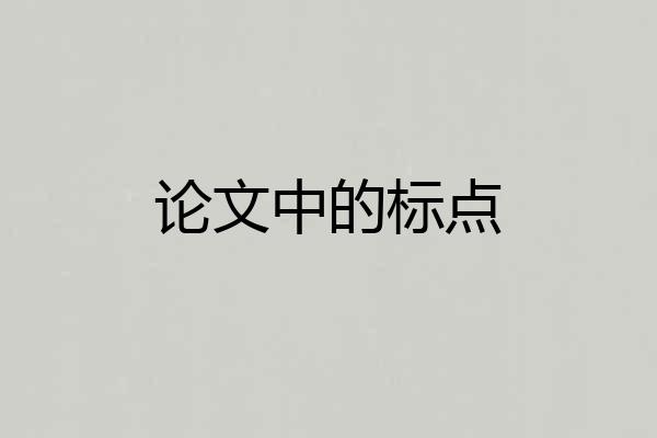 论文中的标点