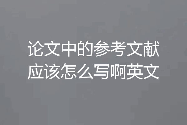 论文中的参考文献应该怎么写啊英文