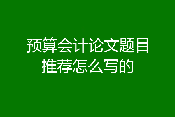 预算会计论文题目推荐怎么写的