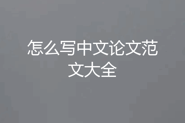 怎么写中文论文范文大全