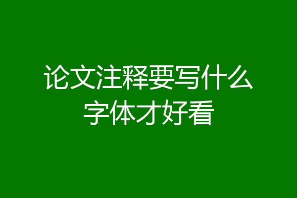 论文注释要写什么字体才好看