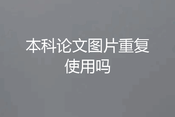 本科论文图片重复使用吗