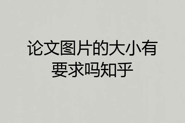 论文图片的大小有要求吗知乎