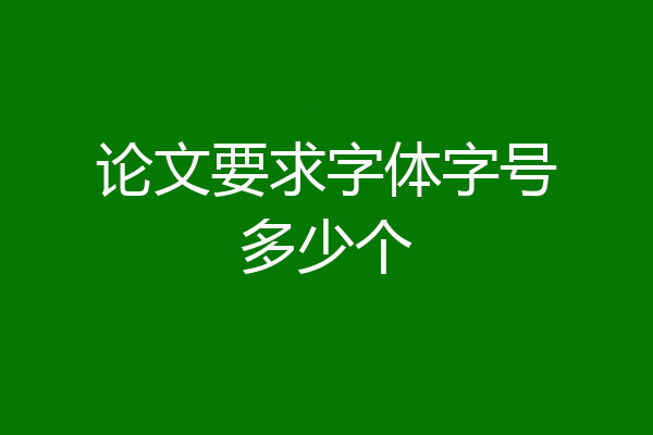 论文要求字体字号多少个