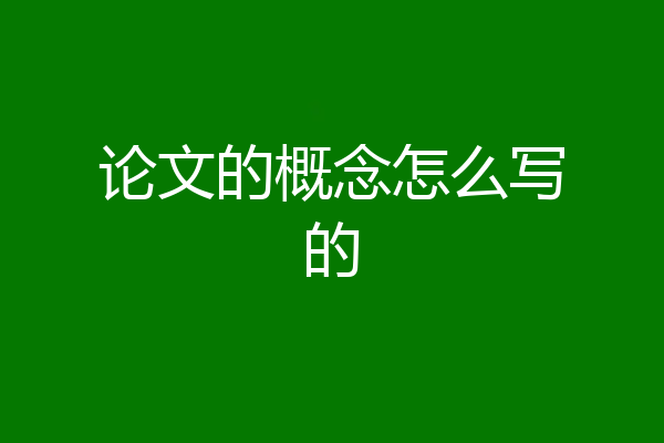 论文的概念怎么写的