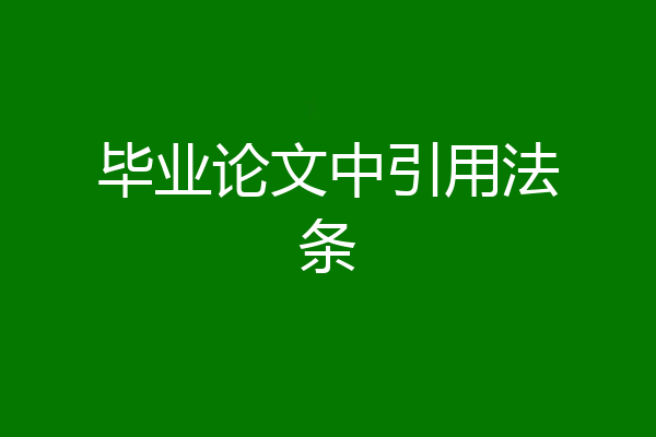 毕业论文中引用法条