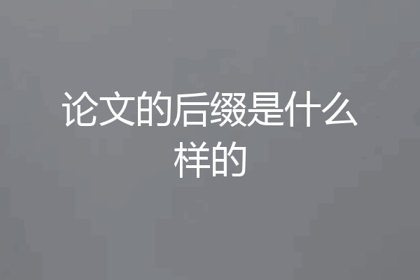 论文的后缀是什么样的
