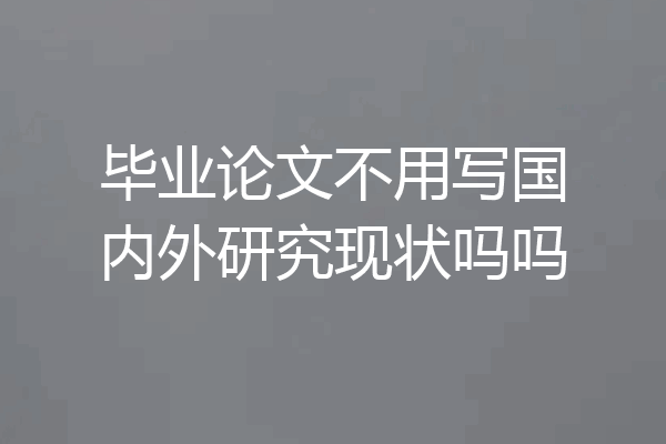毕业论文不用写国内外研究现状吗吗