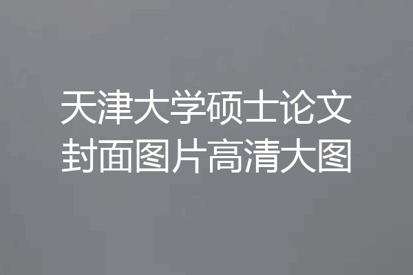 天津大学硕士论文封面图片高清大图