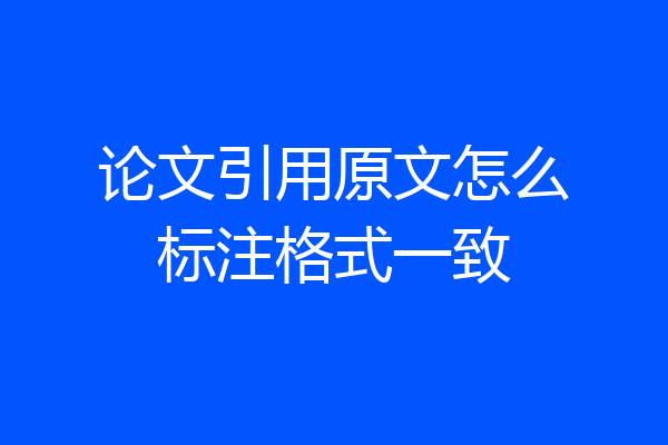 论文引用原文怎么标注格式一致