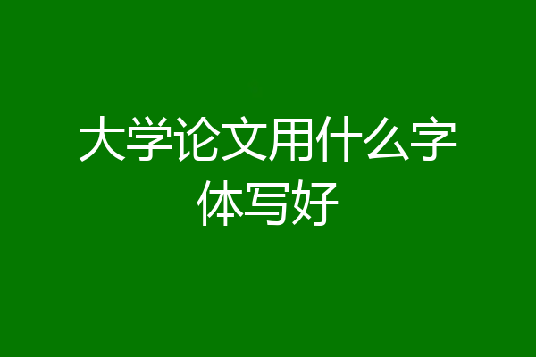 大学论文用什么字体写好
