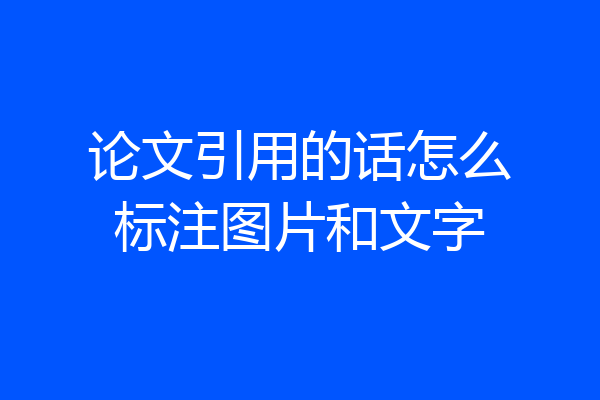 论文引用的话怎么标注图片和文字