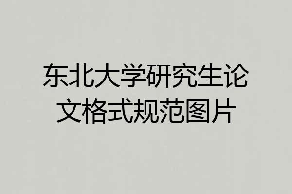东北大学研究生论文格式规范图片
