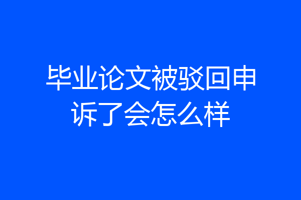 毕业论文被驳回申诉了会怎么样