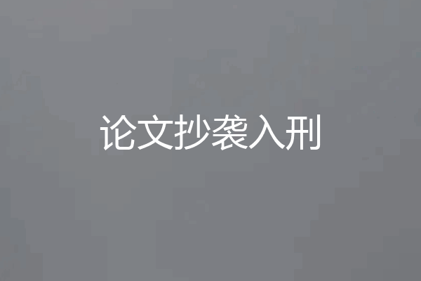 论文抄袭入刑