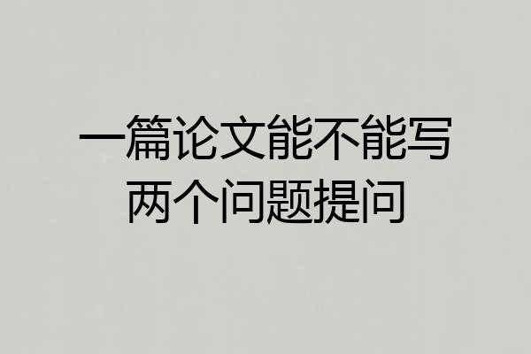 一篇论文能不能写两个问题提问