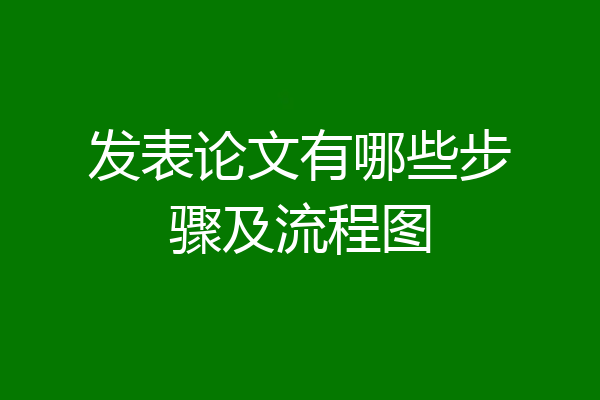 发表论文有哪些步骤及流程图