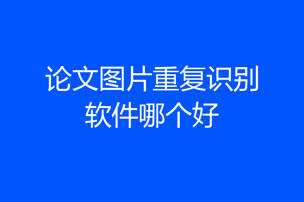 论文图片重复识别软件哪个好