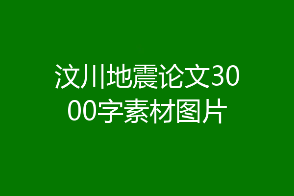 汶川地震论文3000字素材图片