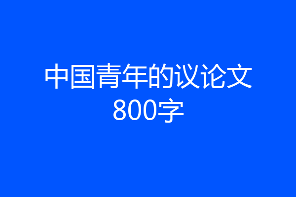 中国青年的议论文800字