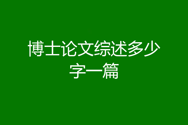 博士论文综述多少字一篇