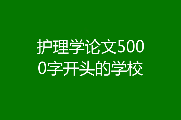 护理学论文5000字开头的学校