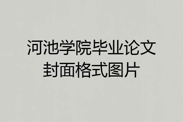 河池学院毕业论文封面格式图片