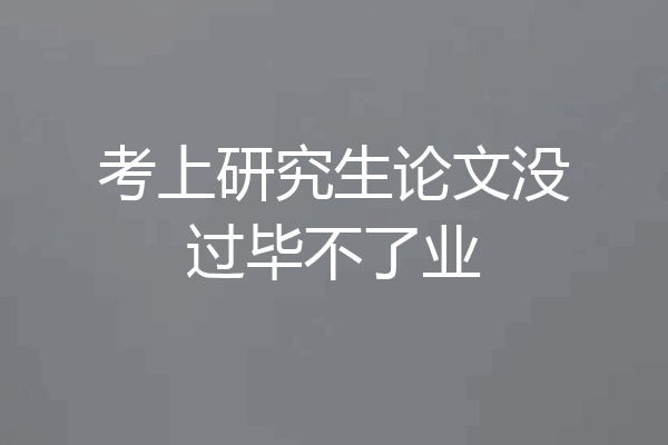 考上研究生论文没过毕不了业