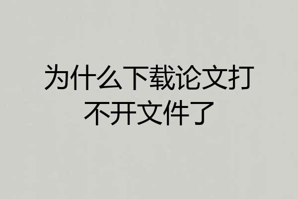 为什么下载论文打不开文件了
