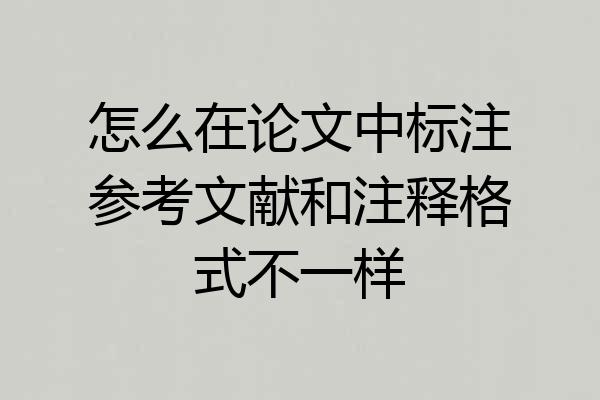 怎么在论文中标注参考文献和注释格式不一样