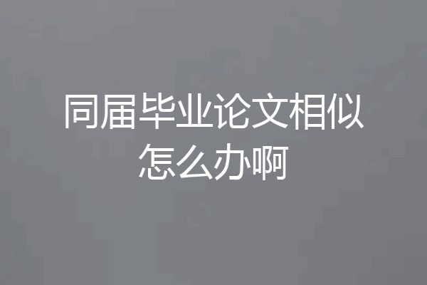 同届毕业论文相似怎么办啊