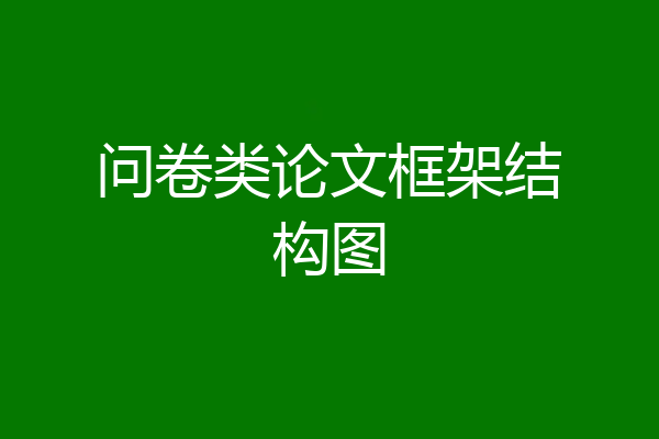 问卷类论文框架结构图