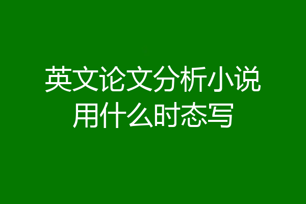 英文论文分析小说用什么时态写