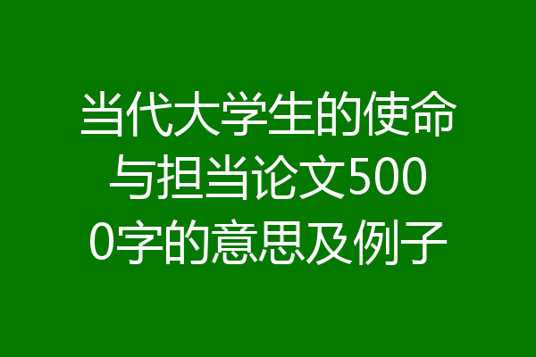 当代大学生的使命与担当论文5000字的意思及例子