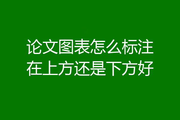 论文图表怎么标注在上方还是下方好