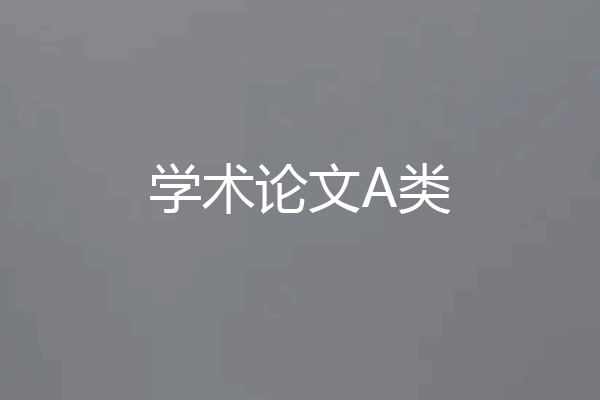 学术论文A类