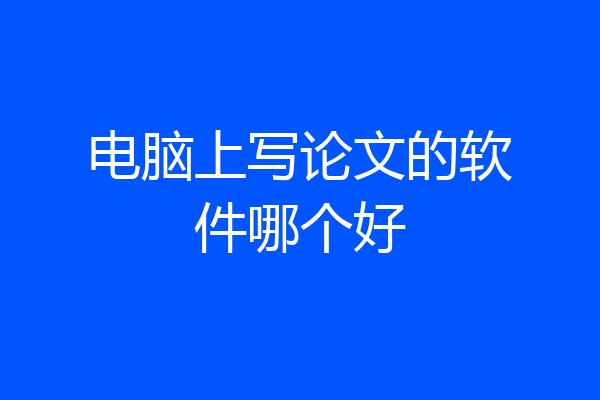 电脑上写论文的软件哪个好