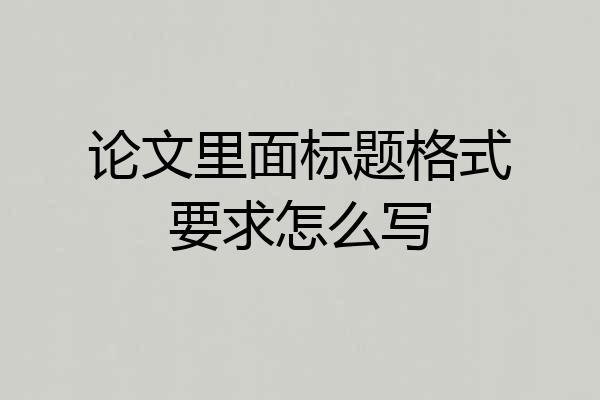 论文里面标题格式要求怎么写